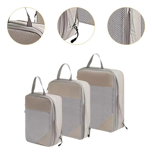 Kl Conjunto De Bolsas De Almacenamiento Comprimido For Beige