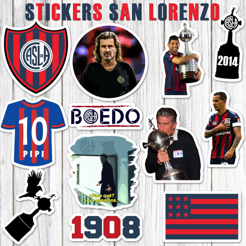 Stickers San Lorenzo 25 Unidades 4x4 Cm Pvc Plastificados