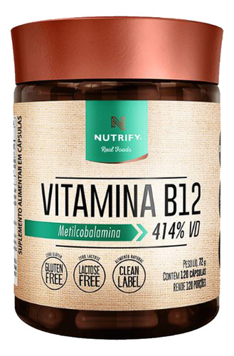 Vitamina B12 Metilcobalamina 414% 120 Caps - Nutrify
