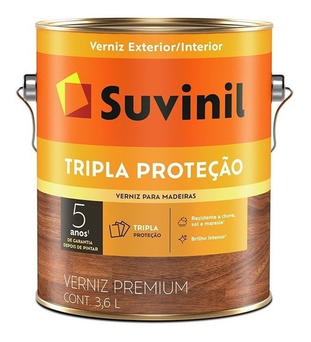 Verniz Madeira Tripla Proteção Suvinil 3,6l  3 Filtro Solar 