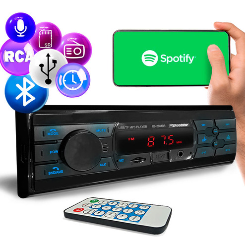 Rádio Automotivo Bluetooth Mp3 Roadstar Rs2608b