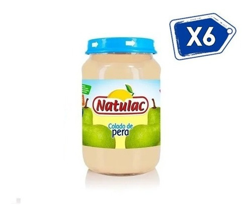 Compota Sabor A Pera Natulac 186gr 6 Unidades