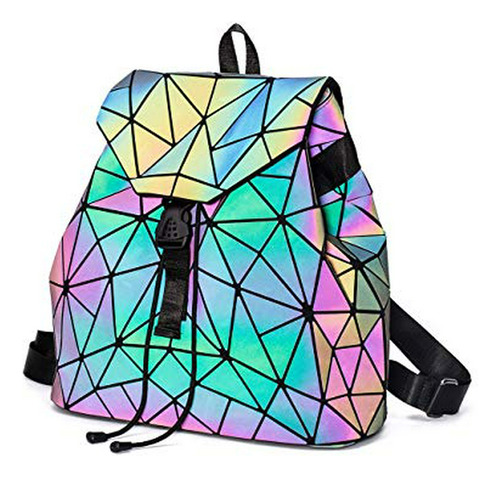 Mochila Geométrica Mochilas Luminosas Bolso Reflectante Holo