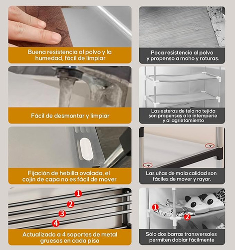Multifuncional Zapateras Modernas Metalico Perchero Organizador Con Guardapolvo 8 Ganchos 5 Niveles