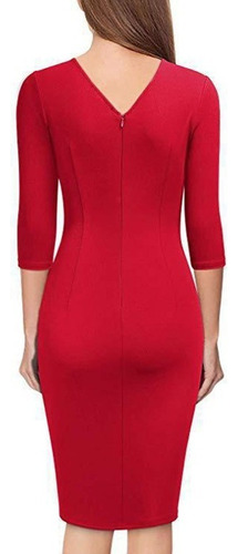 A Vestido Informal Ajustado Formal Con Cuello En V Y Manga