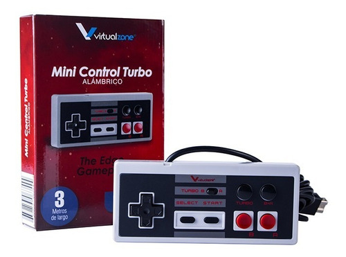 Control Turbo Compatible Mini Nes / Wii / Wii U:: Vz Color Gris claro