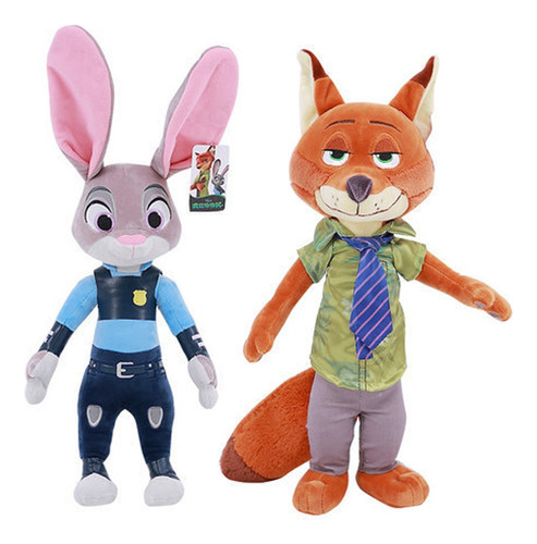 2pcs Zootopia Judy Hopps Nick Wilde Peluche Muñeca Regalo