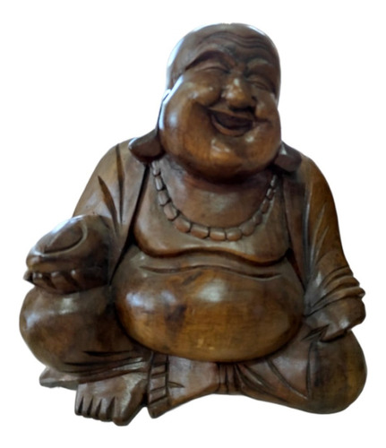 Buda Sonriente De La Felicidad Madera 30cm 