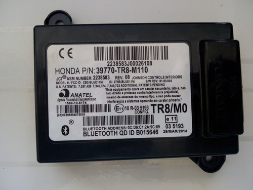 Modulo Bluetooth Honda Civic 2014 39770 Tr8 M110