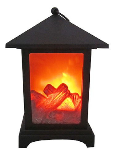 Enfeite Luminoso Lareira Plástico 2 Leds 15x15x22,5cm