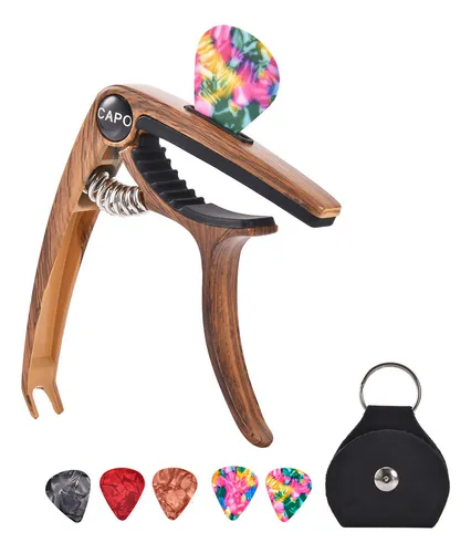 Guitar Capo Pick Holder And Picks For Electric Guitars