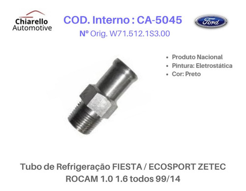 Tubo De Refrigeração Fiesta / Ecosport Zetec Rocam