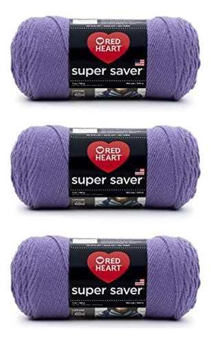 Hilo Red Heart Super Saver, Paquete De 3, Lavanda, 3 Unidade