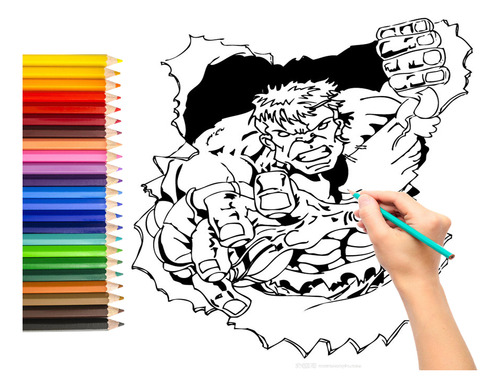 Hulk Pintar Colorear