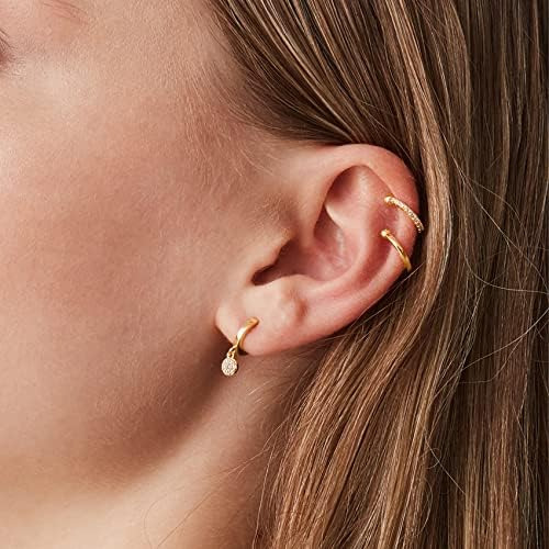 Pavoi Aretes Tipo Ear Cuff Redondos Clásicos De Plata De Ley
