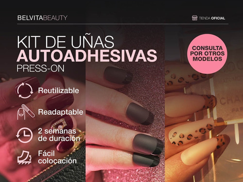 Kit Uñas Postizas Press On - Tips Soft Gel Autoadhesivas | MercadoLibre