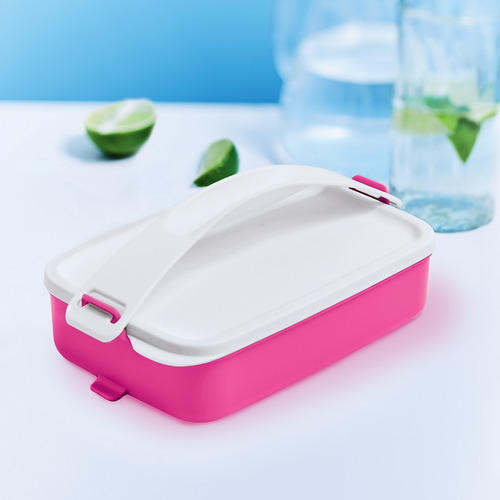 Recipiente Para Lunch Con Asa Tupperware 900ml Rosa