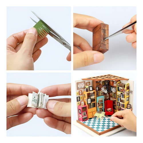 Biblioteca De Sam Miniatura Puzzle 3d Robotime