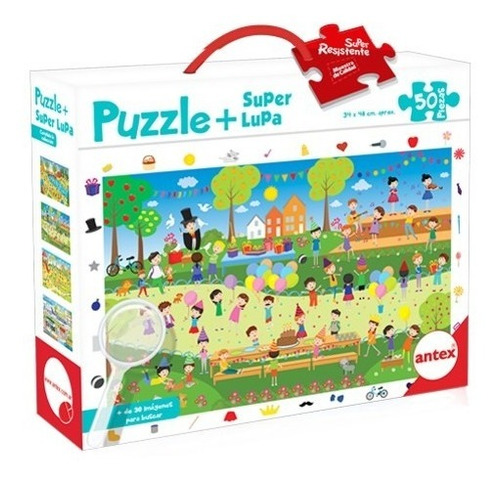 Puzzle + Súper Lupa 50 Pz- Cumpleaños - Antex 3035