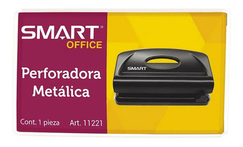 Perforadora Metálica Chica Smart 11221 Negra Color Negro