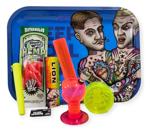 comprar Bandeja Mediana Bong + Blunts King Size Pica Lion Raw Ocb 