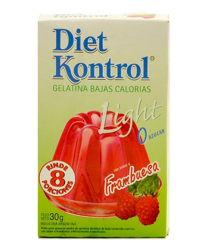 Gelatina Diet Kontrol Pack X6 Frambuesa X30g