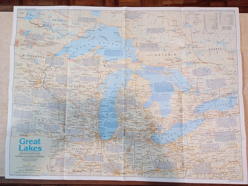 Mapa De Los Grandes Lagos (usa) 1987