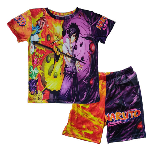 Playera Y Short De Naruto Y Sasuke Cosplays Anime Naruto