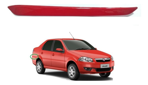 Moldura Paragolpe Trasero Izq Fiat Siena E L Rojo Apine 