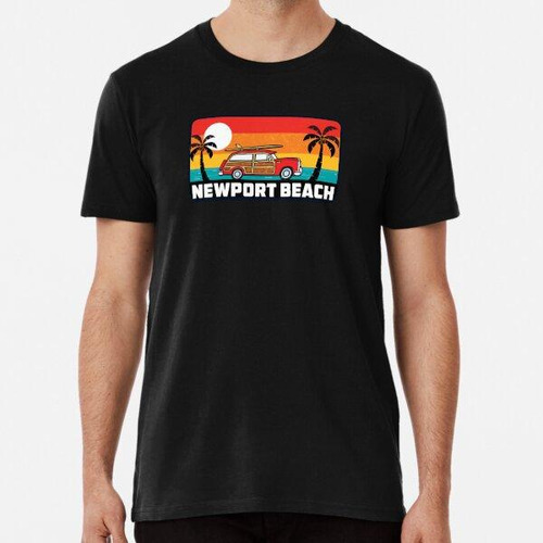 Remera Newport Beach California Surf Tabla De Surf Woodie Su