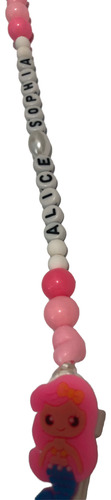 Prendedor De Chupeta Personalizado Com Nome 25 Centímetros Rosa