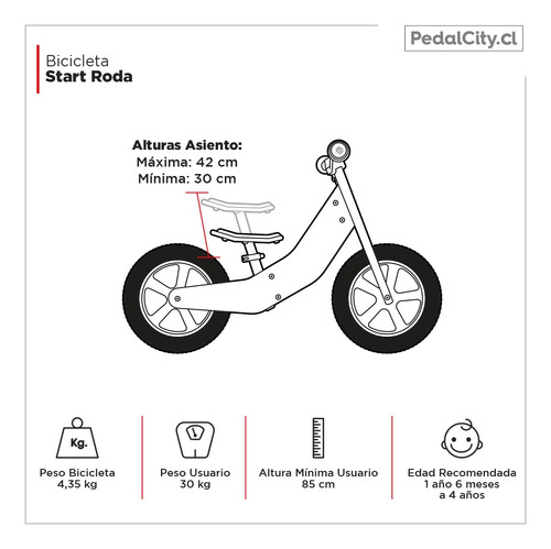 Bicicleta Roda Start Naranja Aprendizaje Aro 12