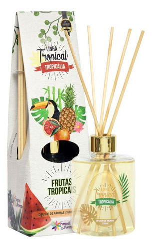 Difusor Aroma Luxo 350ml Tropicália Aroma Frutas Tropicais