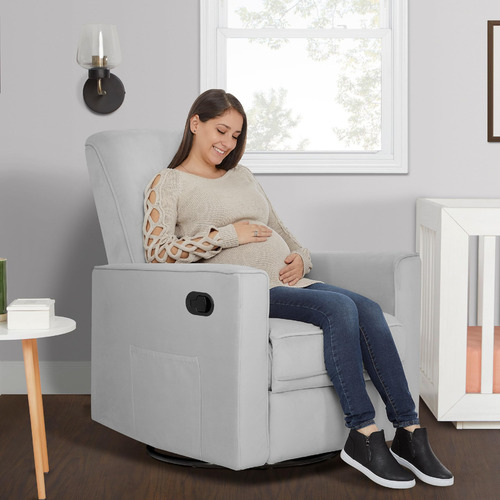 Mecedora Y Sillón Reclinable Básico Color Gris