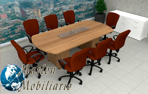 Mesa De Juntas Modelo Curva Con Cristal
