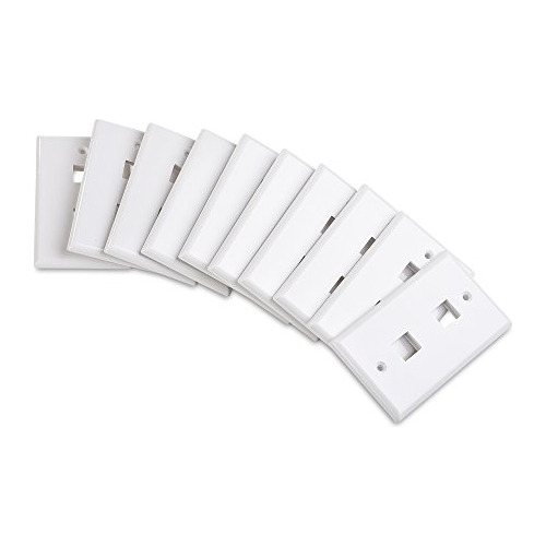 10-pack Low Profile 2-port Keystone Jack Wall Plate In ...