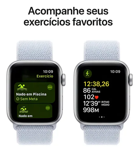 Apple Watch SE GPS • Caixa prateada de alumínio – 40 mm • Pulseira