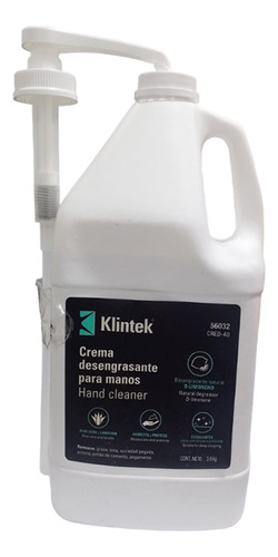 Crema Desengrasante Para Manos 1 Gln / 3.785lts Klintek