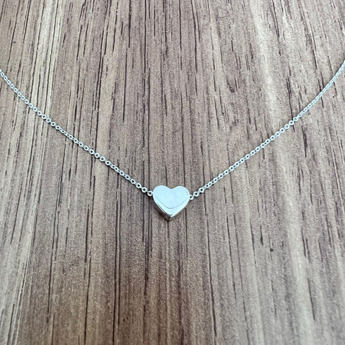 Imagen 5 de 10 de Collar Corazón Pasacadena De Plata .925 Agálea Joyería