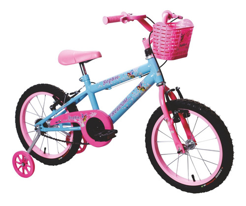 Bicicleta Infantil Feminina Aro 16 Sophie Menina Cor Azul-claro Tamanho do quadro Crianças de 3 a 7 anos