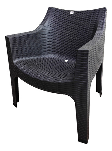 Silla Poltrona Malla Tejida Ratan Negra Duraplas 8105 Xavi