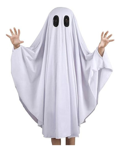 Disfraz Unisex Fantasma Halloween Poncho Con Capucha Capa Co