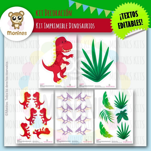 Kit Imprimible Dinosaurios Dinos ¡texto Editable!