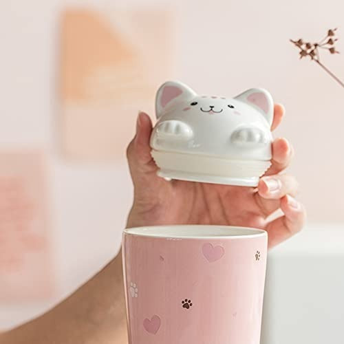 Imagen 4 de 9 de Un Mug Taza Tazón Gatito Kawaii Con Bombilla