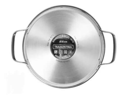 Bateria Ollas 3p Allegra Tramontina Acero + Vidrio Samihome