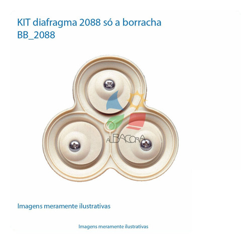 Kit Reparo Shurflo 2088 Com Borracha Do Diafragma + Válvulas