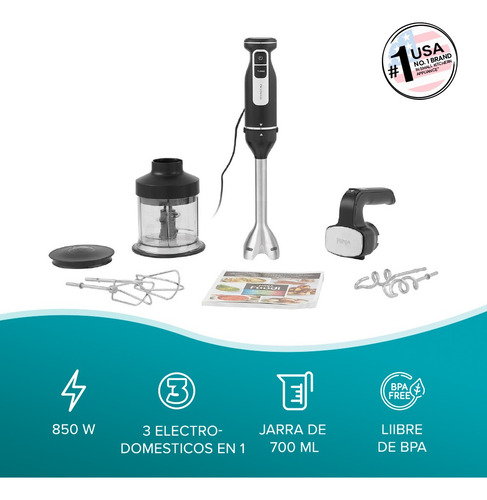 Batidora De Inmersión 3 En 1 Ninja