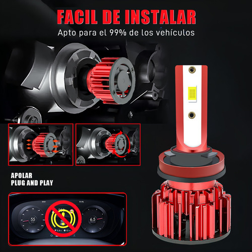9005+h11+h11 Led Luz Faros Set Para Toyota Highlander 11-12