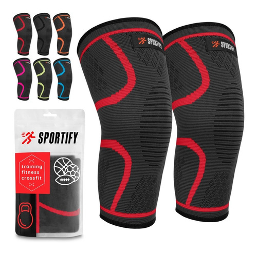 Sportify 1 Par De Rodilleras Deportivas Ortópedicas Elástica Color Rojo Talla S - Chica