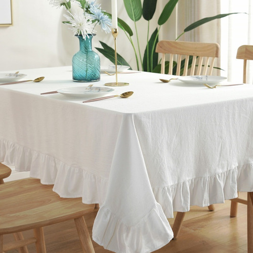 Mantel Blanco Rectangular Largo